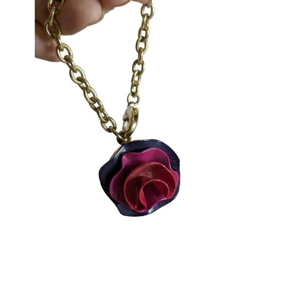 Lola Marc Jacobs Flower Perfume Chain Bracelet 7" Cream Solid Enamel Charm Gold - Picture 3 of 8